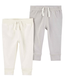 Kit calça de moletom bebê 2 peças fios mescla multicor |