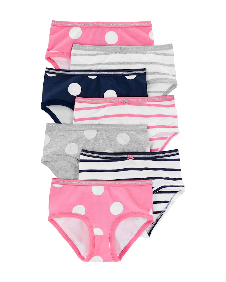 Kit Calcinha Infantil 7 Peças Multicor