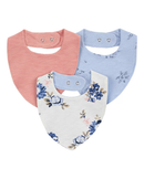 Kit babador bebê 3 peças floral com botões multicor |