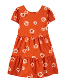 Vestido curto infantil evasê marias floral vermelho |