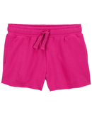 Short de moletom infantil cós de elástico rosa |