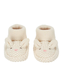 Pantufa bebê de tricot bichinho bege |