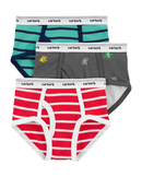 Kit Cueca Infantil Carter´s 3 Peças Boxer Multicor