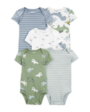 Kit body bebê 5 peças dinossauro listrado multicor |
