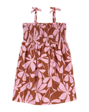 Vestido infantil floral lastex marrom |