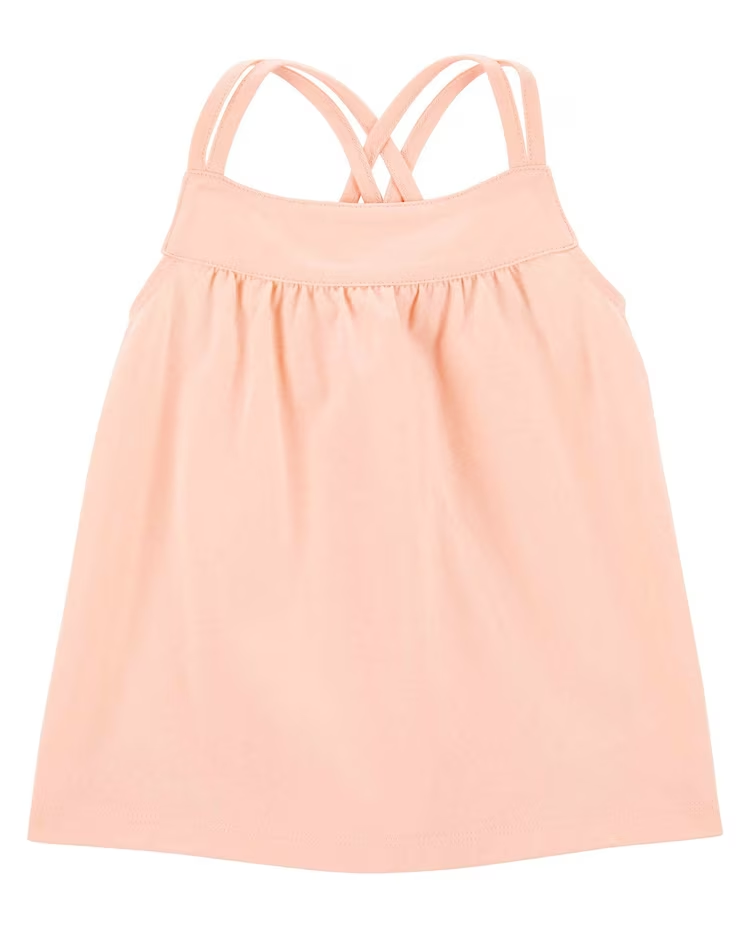 Regata infantil básica com pregas rosa |