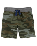 Bermuda Jeans Color Infantil Camuflado Verde Tam 2 a 5