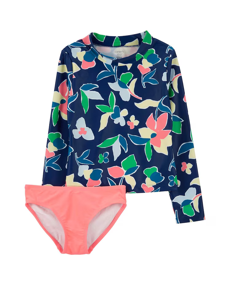 Conjunto praia infantil flores multicor |
