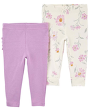 Kit calça de moletom bebê 2 peças floral multicor | Carter's