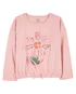Blusa de moletom infantil com elástico flor rosa |