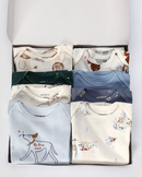 Kit body bebê 8 peças cachorros elefantes e jacaré + caixa presente M multicor |
