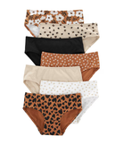 Kit calcinha infantil 7 peças estampado bege |