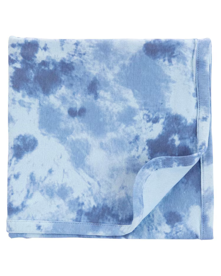 Manta Bebê Tie Dye Algodão Azul