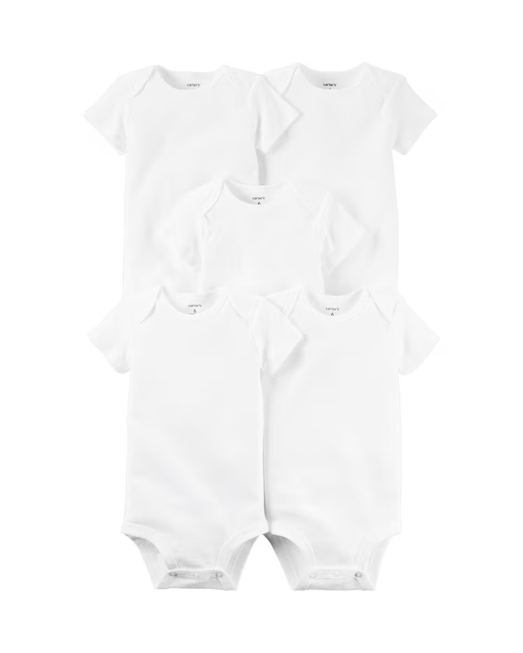 Kit Body Manga Curta Básico Carter's - Branco
