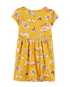 Vestido infantil evasê floral camadas amarelo |