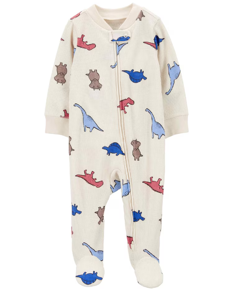Macacão bebê texturizado com pézinhos dinossauros bege | Carter's