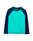 Camiseta infantil manga longa raglan azul |