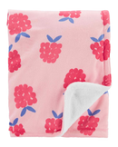 Cobertor Bebê Carter´s Frutinhas Fleece Rosa Claro/Branco