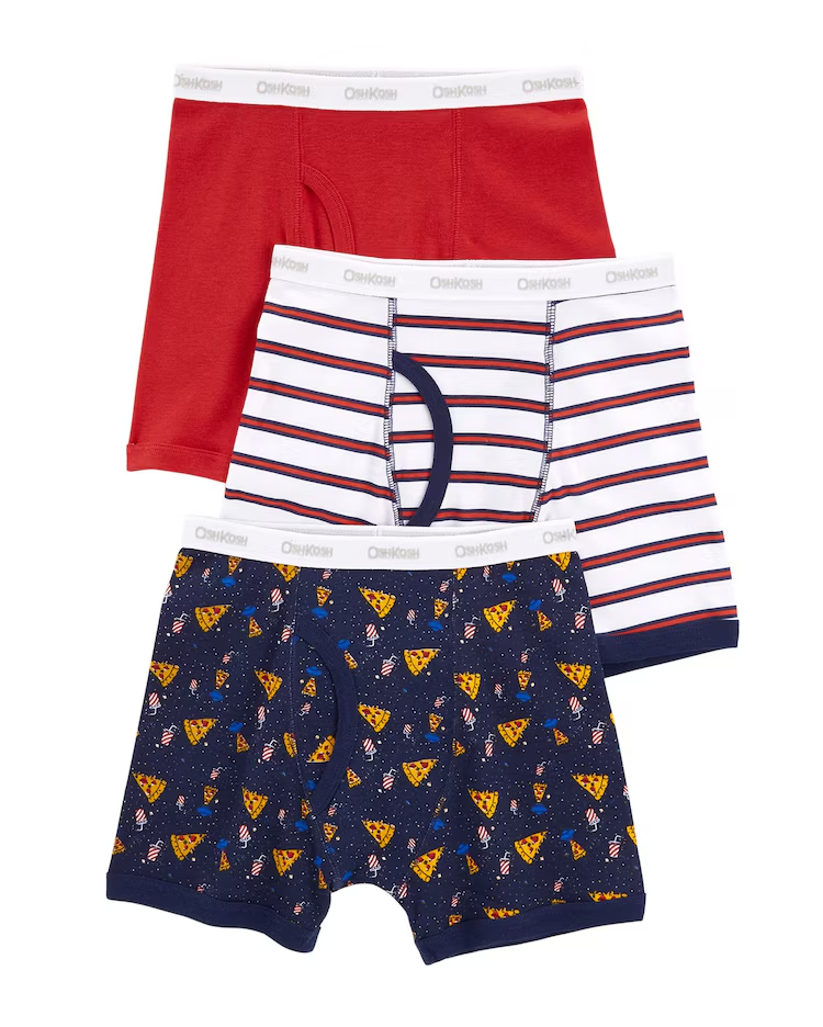 Kit Cueca Boxer Infantil 3 Peças Multicor Tam 4 a 8
